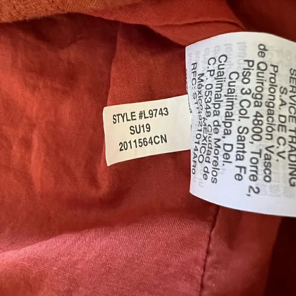 J. Crew Burnt Orange Self Stripe Button Down Shirt Dress